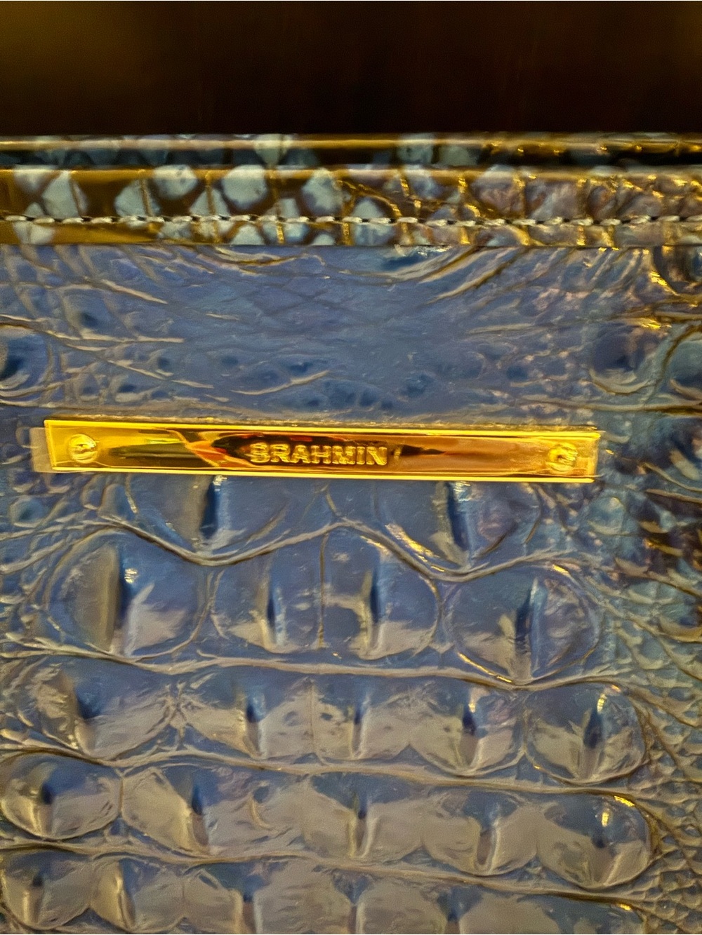 Brahmin Medium Asher Blue Viper Ombre Melbourne Genuine Leather NWT - Picture 6 of 16